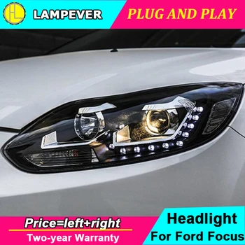 

Car Styling LED headlights For F ord focus headlight 2012 2013 2014 double lens Bi Xenon hid high low beam LED DRL turning