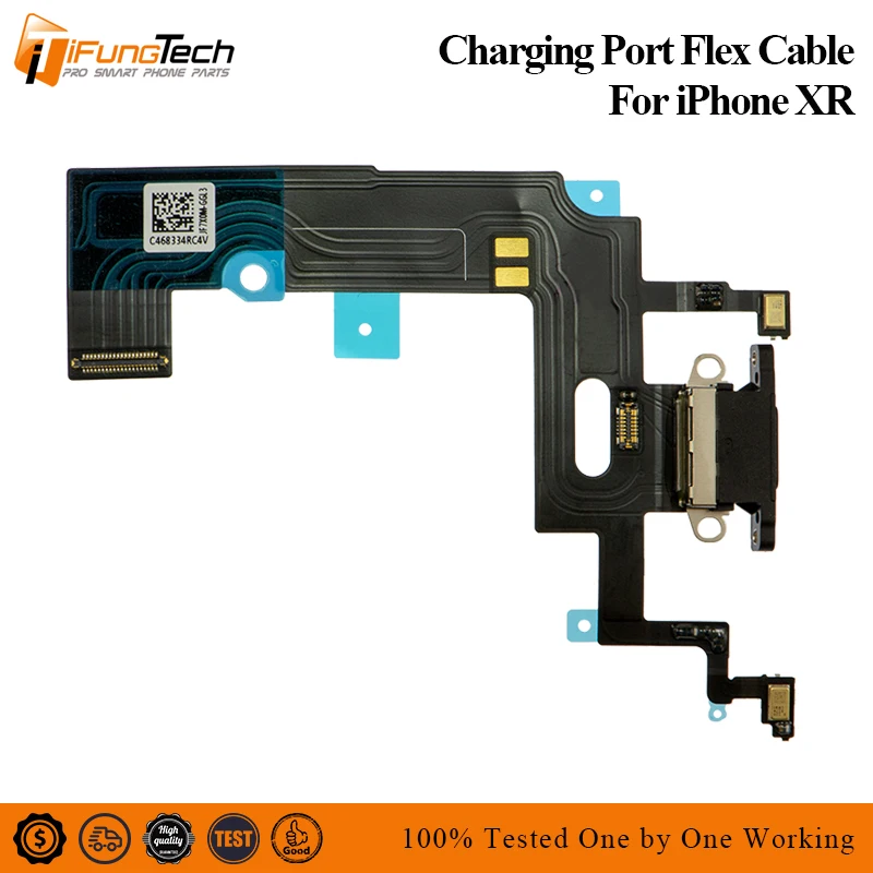 For iPhone XR Charger Charging USB Port Dock Connector Flex Cable With Microphone And Headphone Audio Jack Ribbon