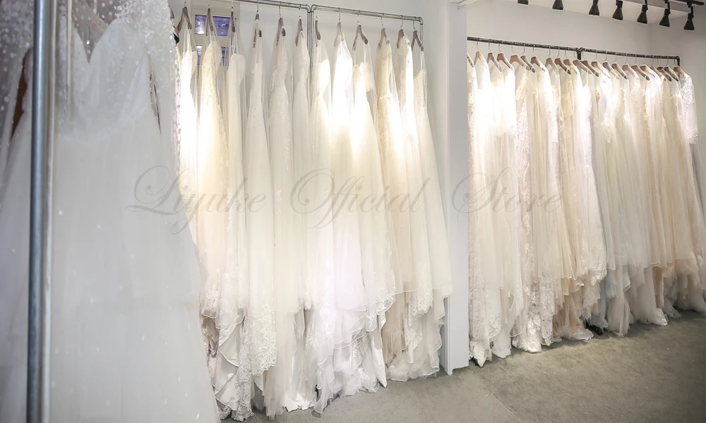 dresses for wedding Liyuke Real Photos A Line Wedding Dress Ivory Satin Skirt Full Sleeve  Bling Bling Plearls Bridal Dress black wedding dresses