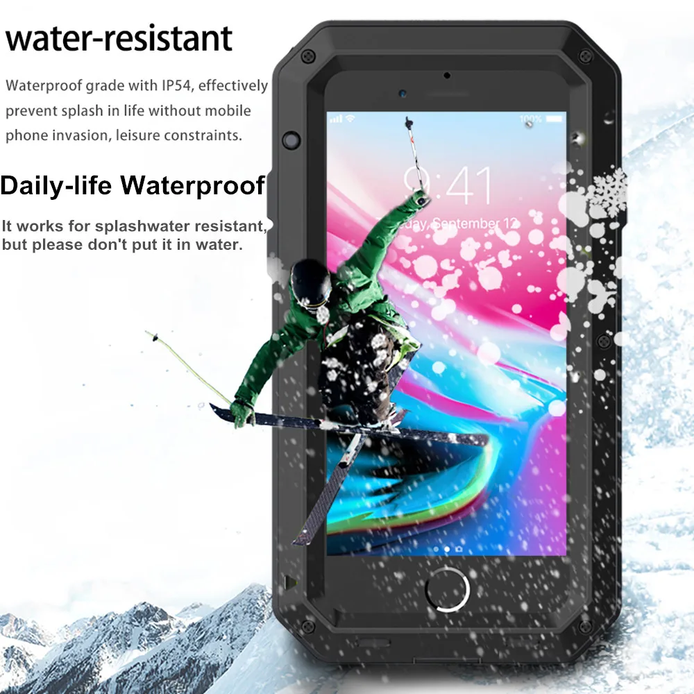 Armor Heavy Duty Protection Phone Case for iPhone 12 11 Pro X Xs Max XR 6 6s 7 8 Plus SE 13 mini 360 Metal Tank Full Cover Coque