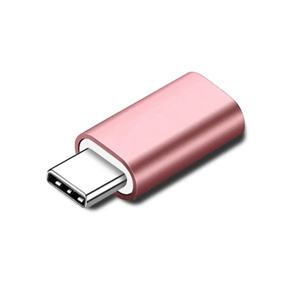 Металлический IOS Женский к USB C Мужской адаптер для samsung Galaxy S8 S9 S10 Plus huawei P20 P30 Pro 8 Pin к type-c зарядный конвертер - Цвет: Rose Gold