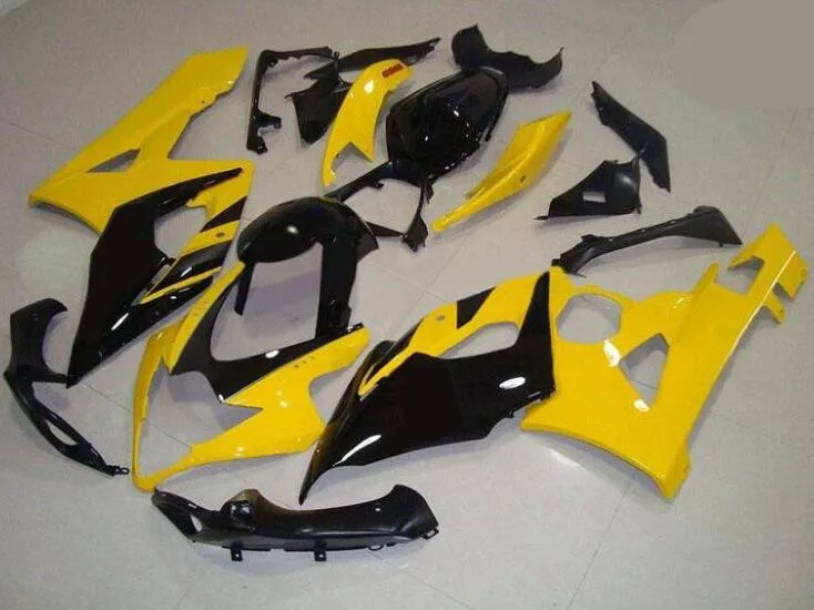 Качество OEM Новое ABS Пластиковые обтекатели комплект подходит для Suzuki GSXR1000 K5 2005 2006 GSXR-1000 05 06 Желтый Черный на заказ