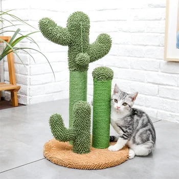 Cute Cactus Pet Cat Tree Toy with Ball Scratching Post for Cat Kitten Climbing Mushroom Condo Protecting Furniture Fast Delivery 1