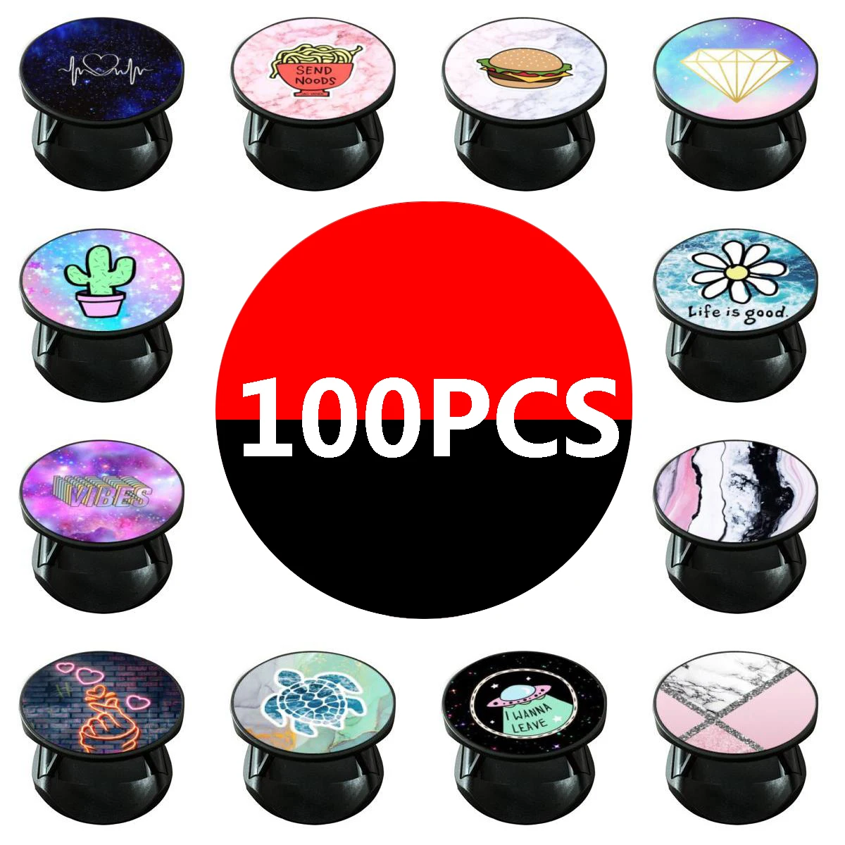 

100pcs/set HotSale Adjustable Phone Grip Holder Support Telephone Swappable Top For redmi note 10 pro Almost All Smartphones