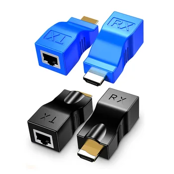 

HDMI Up to 30m Network Extender Classic Colors Simple Enduring LAN Transmitter Ethernet Cable Extension Adapter