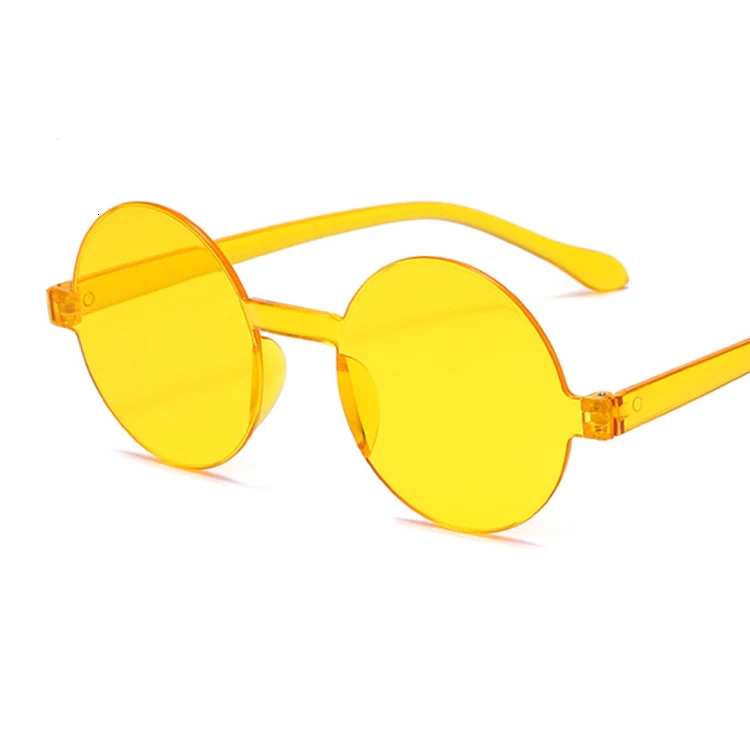 Круглые Солнцезащитные очки женские винтажные Классические в стиле хип-хоп солнцезащитные очки дизайнер бренда женской одежды черная оправа Oculos De Sol Feminino - Цвет линз: Orange