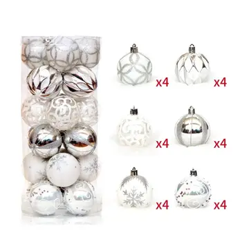 

24 6cm PCS Christmas Ball Ornaments Painted Shatterproof Christmas Decorations D08D