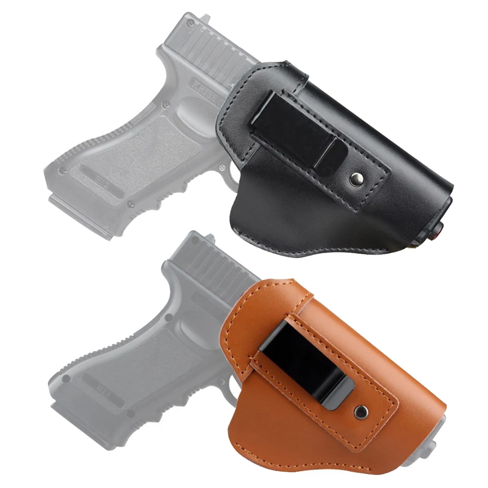 IWB кожаные скрытые кобура для пистолета зажим Glock 17 19 22 23 43 Sig Sauer P226 P229 Ruger Беретта 92