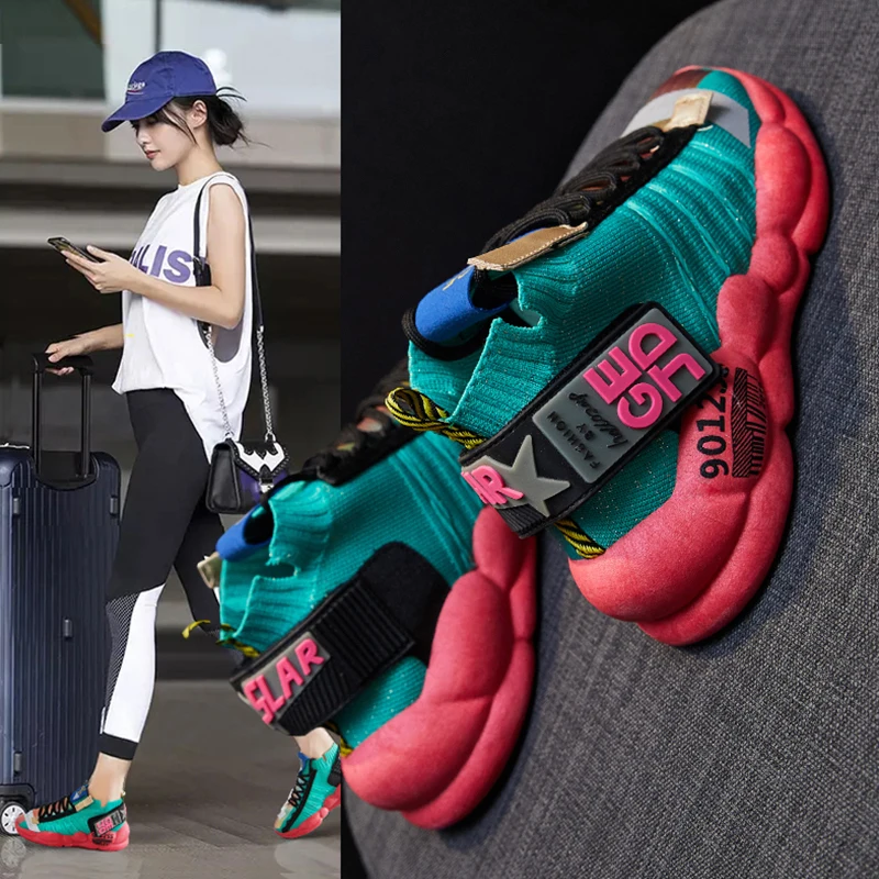 Обувь; женские кроссовки; повседневные разноцветные tenis feminino Moda Mujer