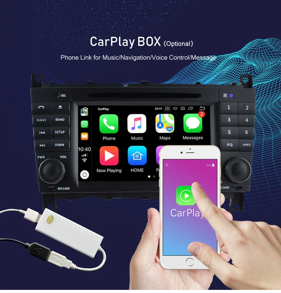 Top Android 9.0 Car GPS Navigation Radio Stereo For Mercedes Benz/Sprinter/W203/a180 2008-2012 Auto Audio WIFI DVD Video Multimedia 6