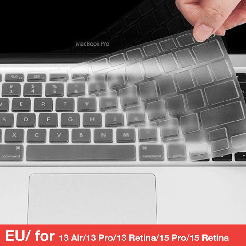 Крышка клавиатуры для MacBook Air Pro retina 11 12 13 15 дюймов с сенсорной панелью силиконовая защитная накладка для клавиатуры Пылезащитная - Цвет: EU 01