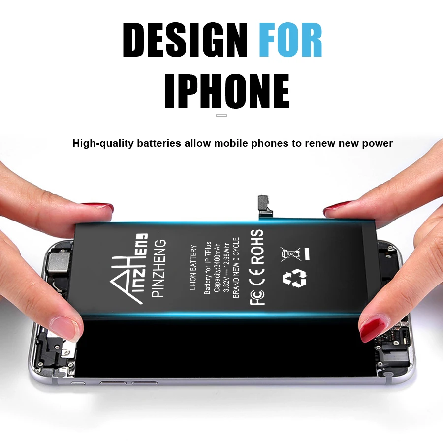 PINZHENG аккумулятор высокой емкости для iPhone 6 6S 7 8 Plus X сменная батарея для iPhone 7 8 6 6S Plus X батареи для мобильных телефонов