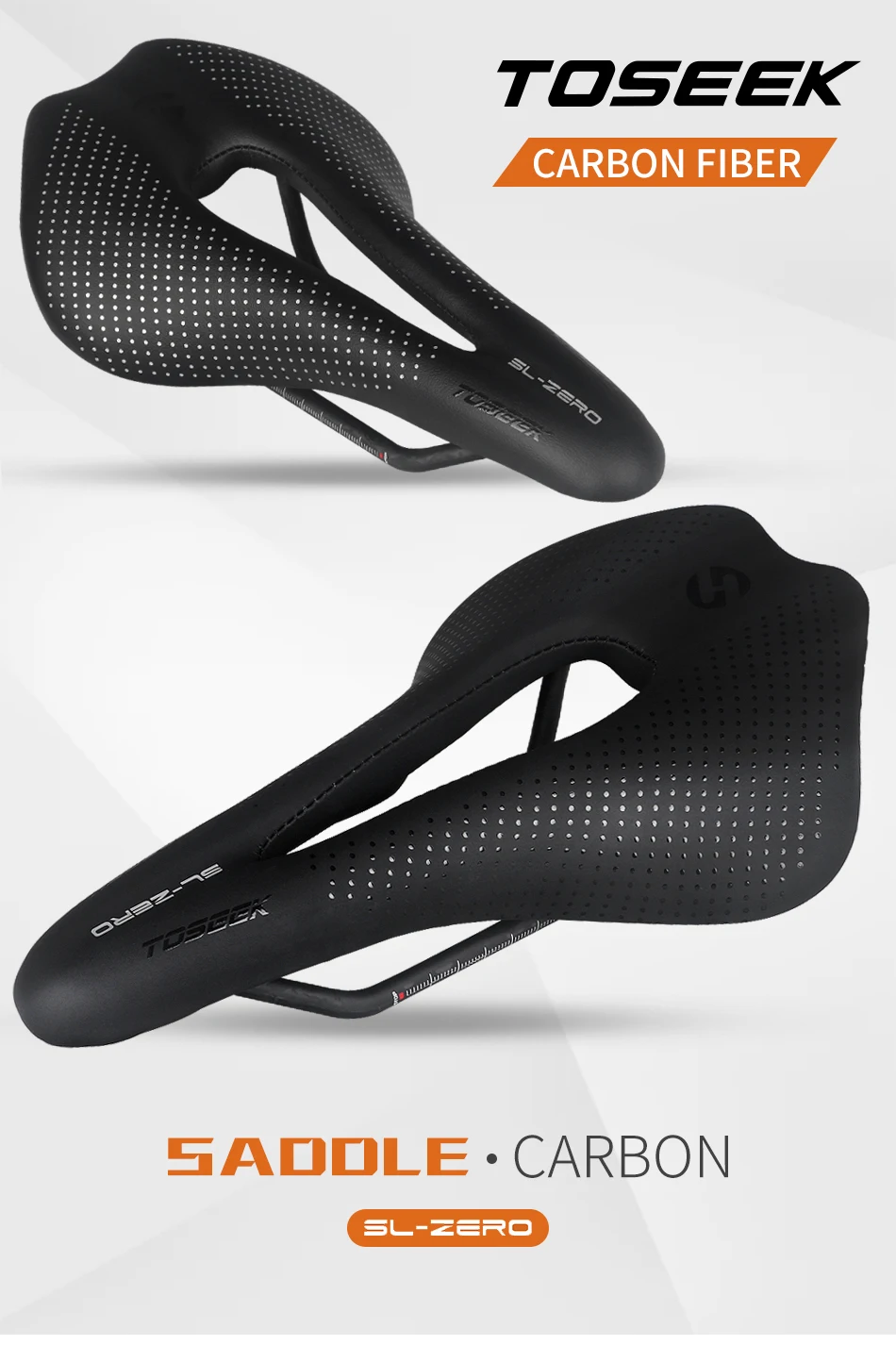 TOSEEK SL-ZERO Bicycle Carbon Saddle 7x7mm Carbon Bow Mountain Road Bike EVA Bicycle Seat 140g Ultralight Cycling Bicycle Parts
