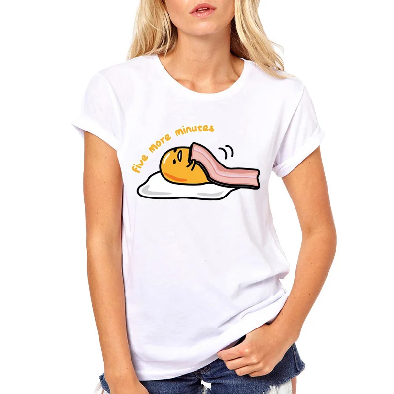 Женские милые футболки Gudetama Lazy Egg забавная женская футболка Милая рубашка Kawaii