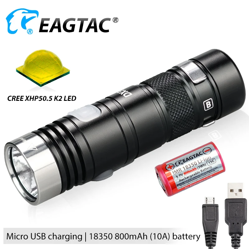 EAGTAC DX3B мини XHP50.2 2480 люминесцентный перезаряжаемый светодиодный фонарик