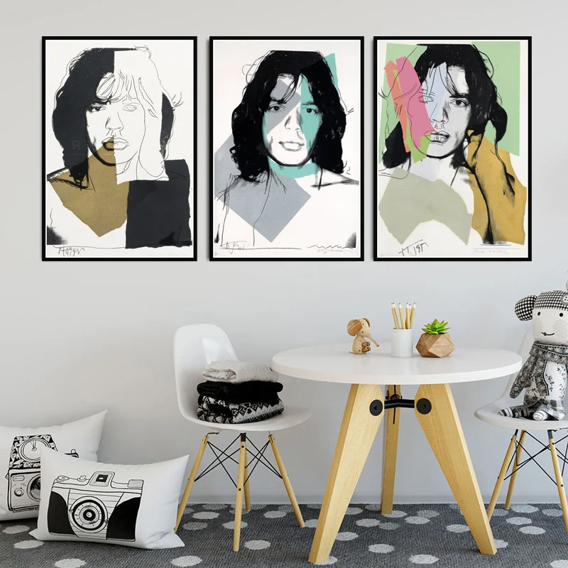 GX026 плакатный принт Горячая Энди Warhol Mick Jagger натюрморт абстрактное искусство светлые холщовые настенный Рисунок Картина для комнаты домашний декор