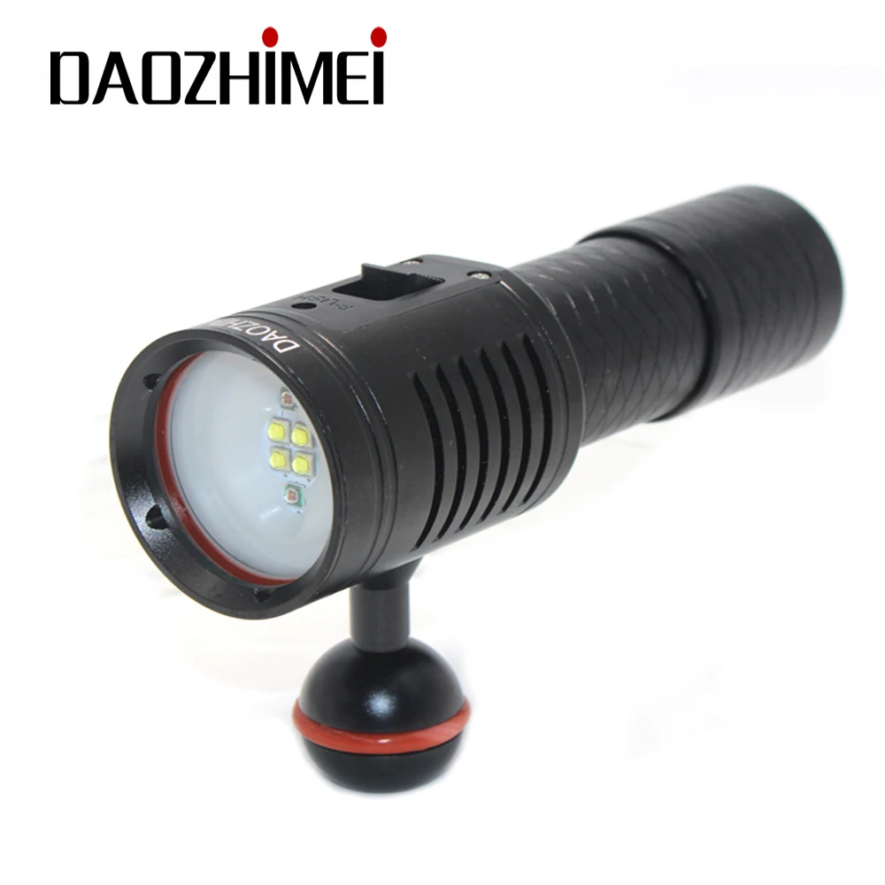 3000 Lm Led Diving Flashlight 4x Xpg2 White + 2x Xpe Red Scuba Video