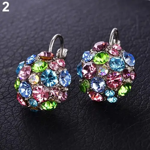 HOT SALES！！！New ArrivalWomen's Colorful Cubic Zirconia Ball Eardrop Leverback Earrings Party Jewelry Wholesale Dropshipping