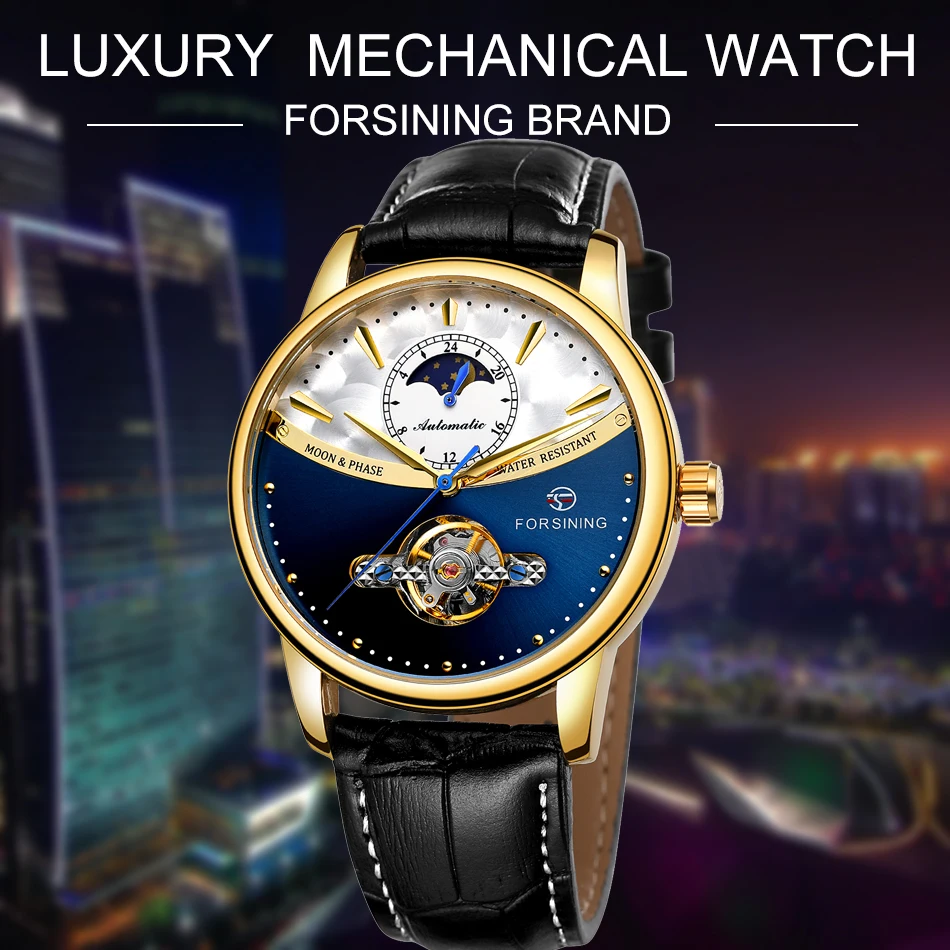 FORSINING Новая мода Tourbillon механические часы лучший бренд роскошный механический автоматический наручные часы для мужчин Relogio Masculino