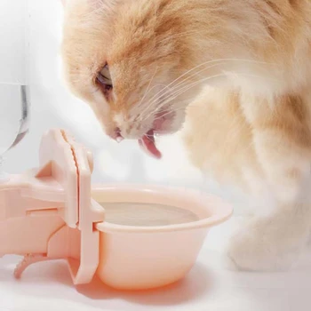 

Pet Cage Hanging Type Automatic Drinking Bowl Drinking Feeding Water Cat Feeder with Refill Bottle Kitten Slow