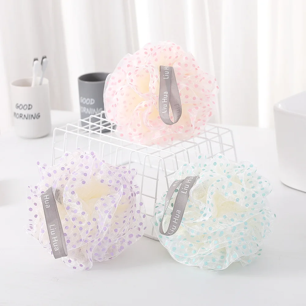 Exfoliating Bath Ball Soft Sponge Nylon Cleaning Brush Shower Puff Body Cleaner Scrubbers Bathroom Supplies | Красота и здоровье