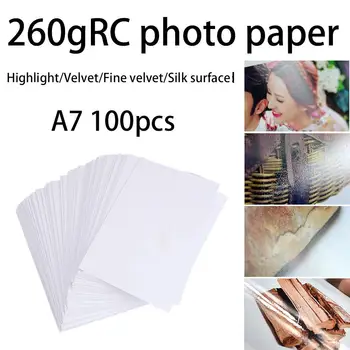 

Photo Paper Sticker Universal Premium 260g A7 100pcs/Lot for Inkjet Printers Office Photo Paper RC Printing DIY