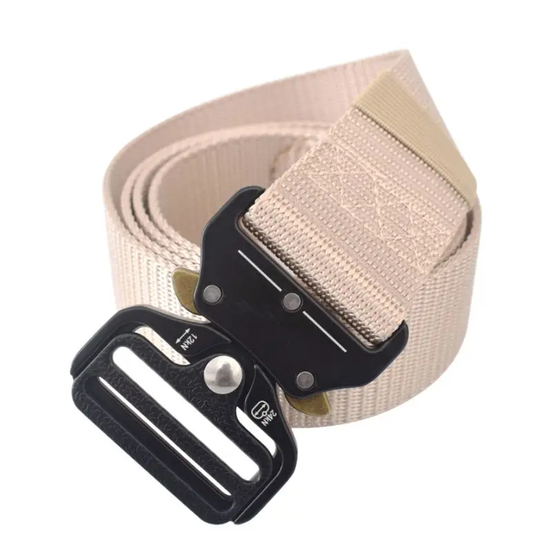 Nylon Military Tactical Belt Adjustable Metal Buckle Outdoor Army Quick Release Training Nylon Belt