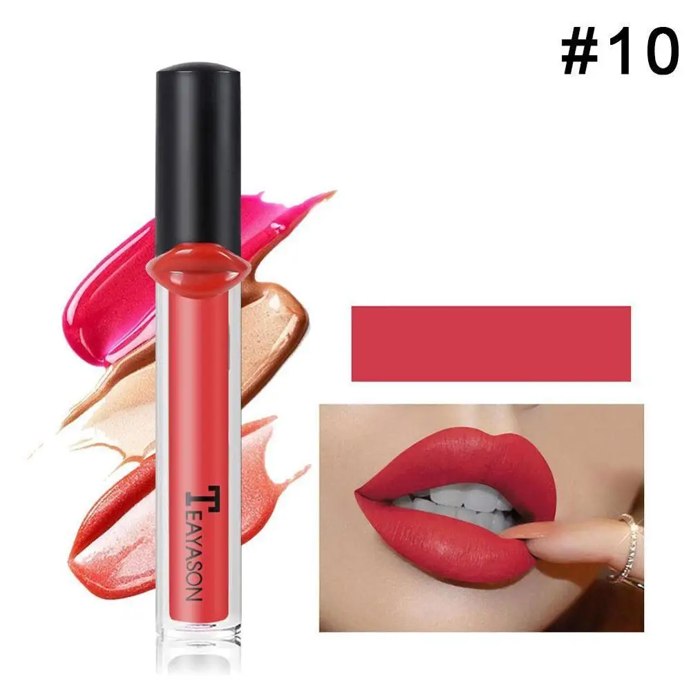 J 12 Colors Matte Lip Gloss Lipstick Purple Lipgloss Nude Lip Tint Waterproof Lipstick Long Lasting Tint Jelly Lips - Цвет: J