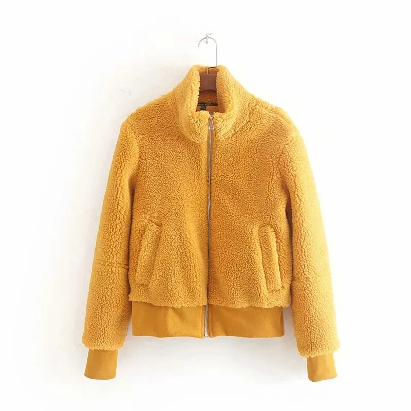 

Md86 2019 Autumn & Winter New Style WOMEN'S Dress Lambs Wool Elegant Small Stand Collar Jacket Women's