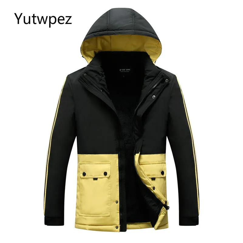 Winter Padded Jacket Men's Plus Velvet Thick Warm Sports Casual Jacket Young and Middle-aged Men's Winter Warm Down Jacket