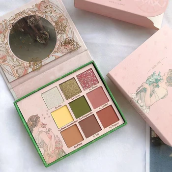 

Neon Yellow Green Shimmer Matte Eyeshadow Pallete 9 Color Glitter Metallic Eyeshadow Palette Makeup Palette Pigmented Cosmetic
