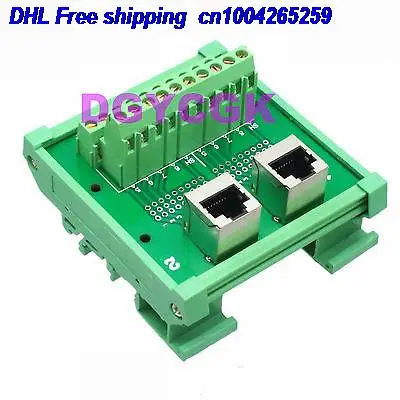 

DHL 10pcs 1x Ethernet dual RJ45 female to AV Terminal Breakout DIN Rail Mounting Carrier 22-ct