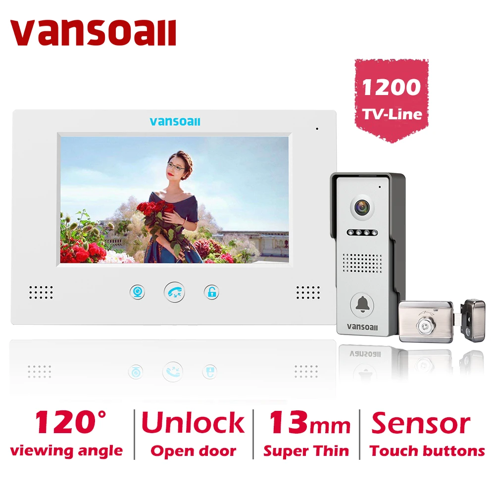

VANSOALL Home Intercom with Lock video doorbell for Apartment Home Electric Lock Access Control System Ship from Russia