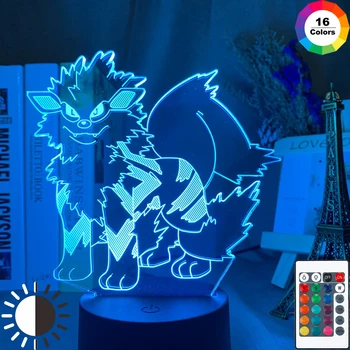 

Game Go Arcanine Led 3d Night Light for Boys Room Decor Cool Xmas Gift LED Lights Monsters 3d Night Lamp Arcanine
