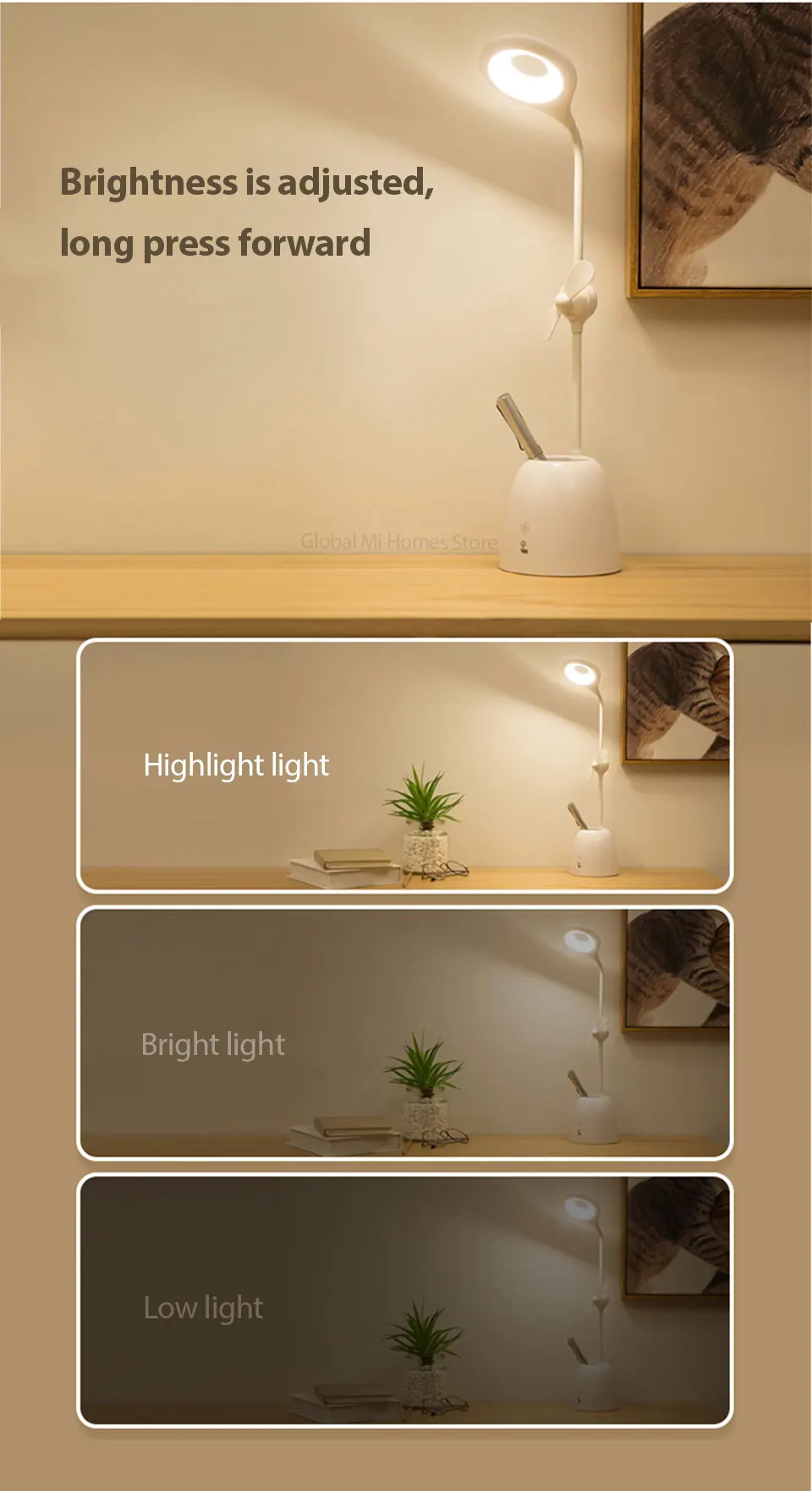 Xiaomi Youpin WANHUO Творческая настольная лампа для защиты глаз стол многофункциональное письмо для детей в средней школе