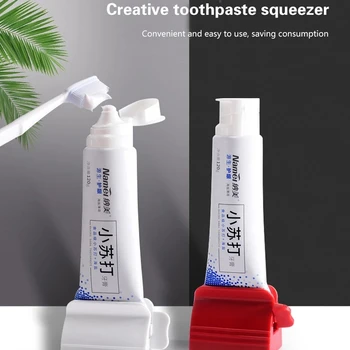 

Rolling Toothpaste Device Tube Dispenser Holder Multifunctional Plastic Facial Cleanser Squeezer Press for Bathroom Accessories