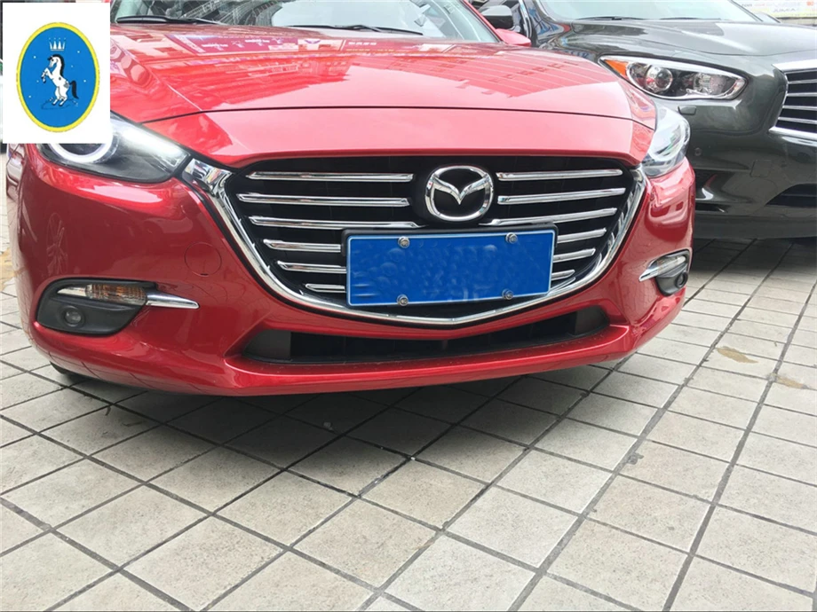Yimaautotrims авто аксессуары Передняя решетка гриль украшения полосы Накладка для Mazda 3 AXELA седан хэтчбек хром