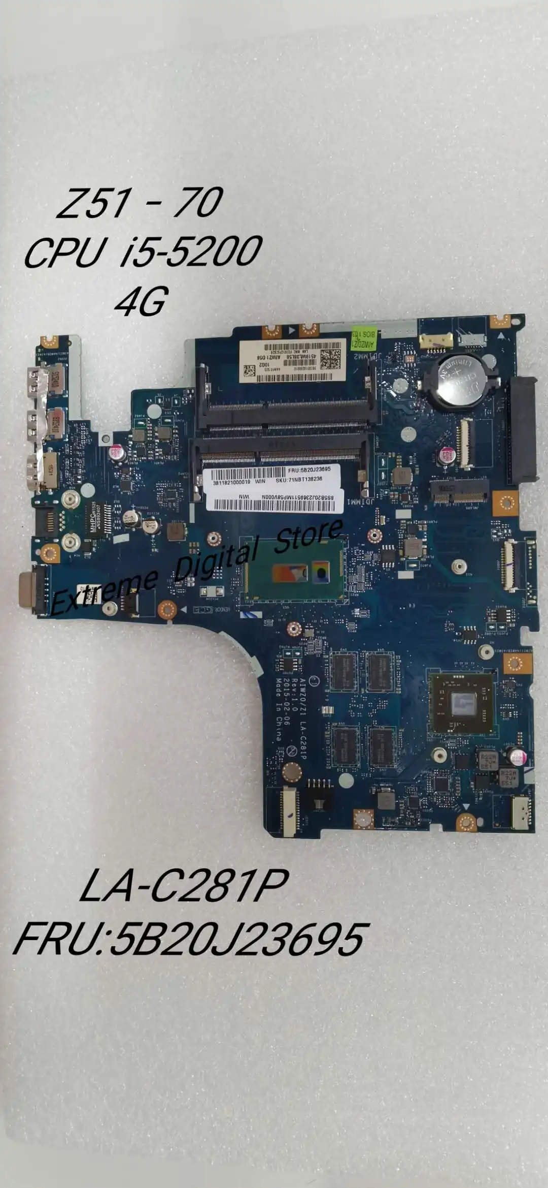 Применимо к Lenovo z51-70 la-c281p ноутбук материнская плата оснащенный i5-5200u процессор 4 Гб