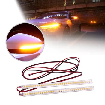 

28 LEDs Car Rearview Mirror Indicator Lamp Streamer Strip Flowing Turn Signal Lamp Amber Car Light Source Interior