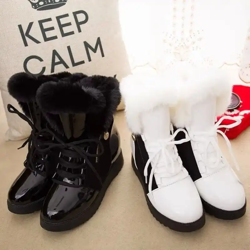Botas militares de estilo británico para mujer, zapatos cálidos de Red roja,  Invierno|Botas hasta el tobillo| - AliExpress