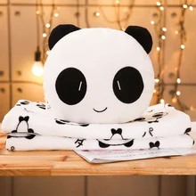 Милое плюшевое китайское животное одеяло "Панда" и подушка два в одном мультяшное мягкое плюшевое детское Надувное одеяло мягкие игрушки