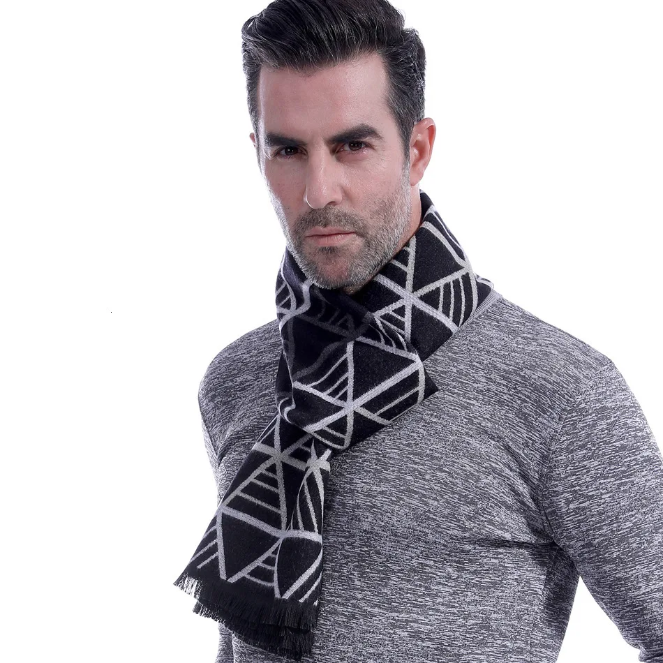 Man Scarf Business Affairs Leisure Time Man Scarf Quinquagenarian Pull Down Triangle Stripe Scarf