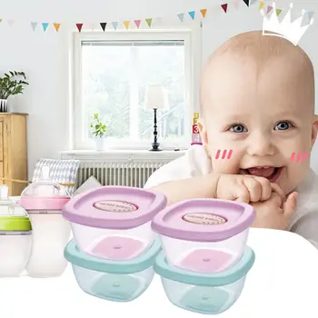 

4 pcs Children Baby Food Storage Container With Lids Babies Food Supplement Boxes Food Snack Boxes Organizer
