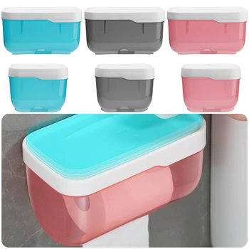 

New Mobile Phone Rack Tissue Towel Box Shelf Wall-mounted Toilet Paper Holder Waterproof Free Punching Rack Bathroom Supplies
