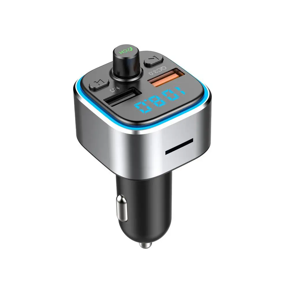 QC3.0 Быстрая зарядка Автомобильный Bluetooth MP3-плеер автомобильный fm-передатчик красочный атмосферный свет дисплей зарядное устройство