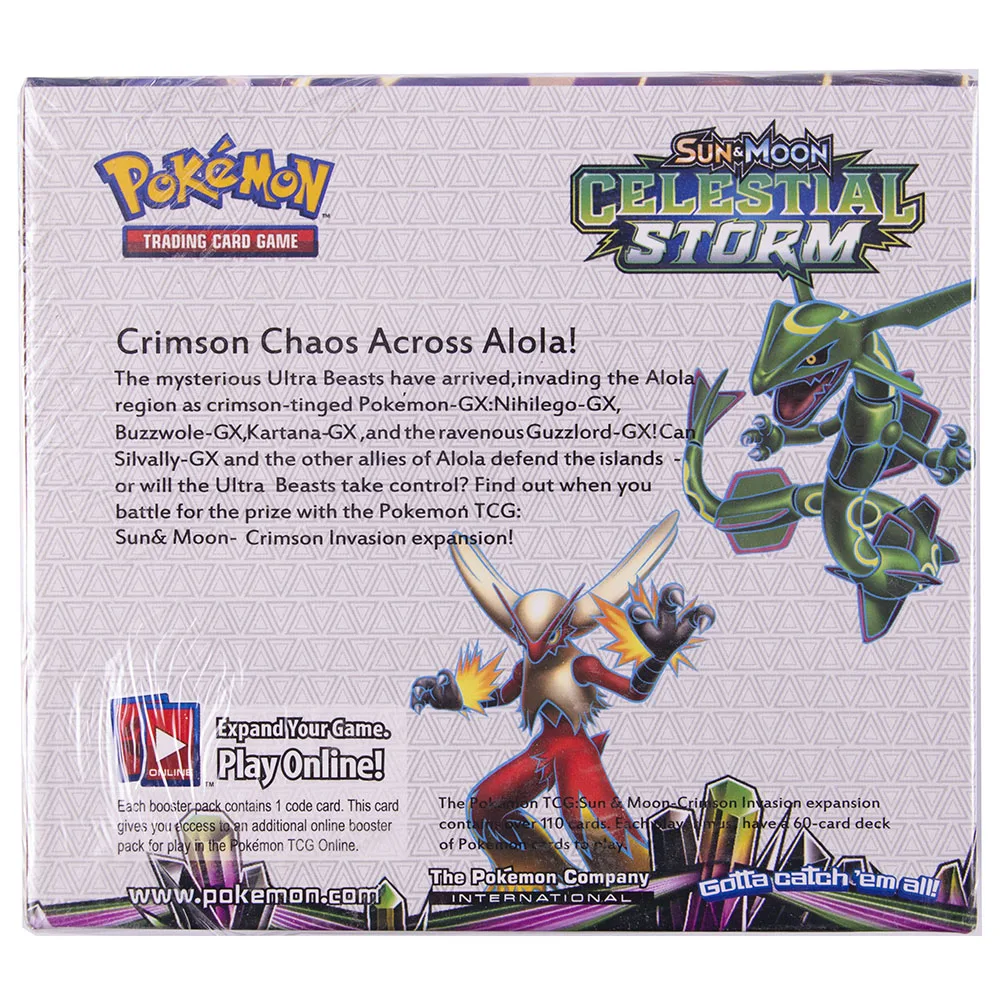 Juego de Cartas Tarjetas de Pokemon Celestial Storm Series 324 Piezas Pokemon Cartas Sun & Moon Series 36 Piezas GX Cartas 