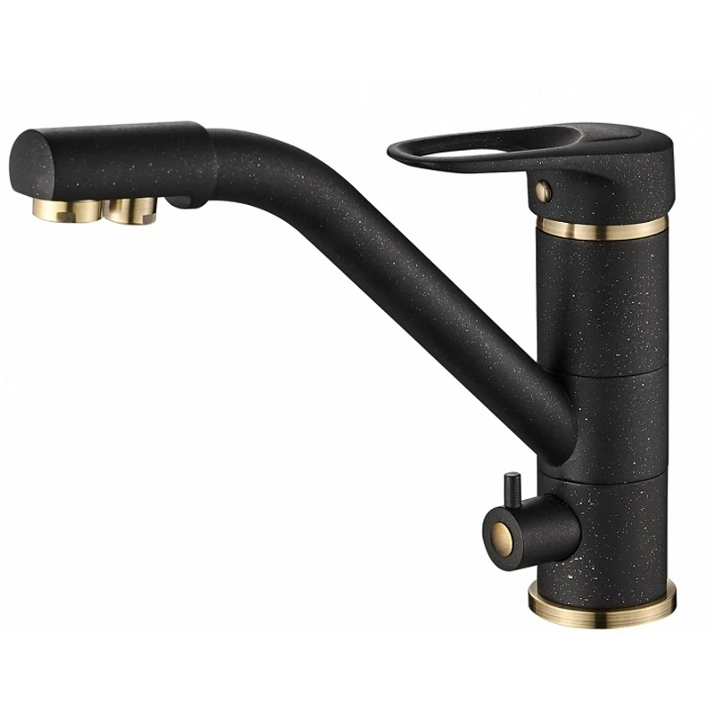 Смеситель для кухни под фильтр Steel Hammer SH 321 BLACK BR (Гибкая подводка 45 см комплект