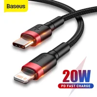 Baseus-Cable de datos USB tipo C para iPhone, dispositivo de carga rápida, PD, 20W, 12, 7, Xr