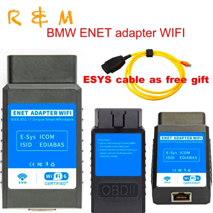 Адаптер ENET wifi Esys icom кабель передачи данных бесплатный подарок интерфейс Ethernet к OBD