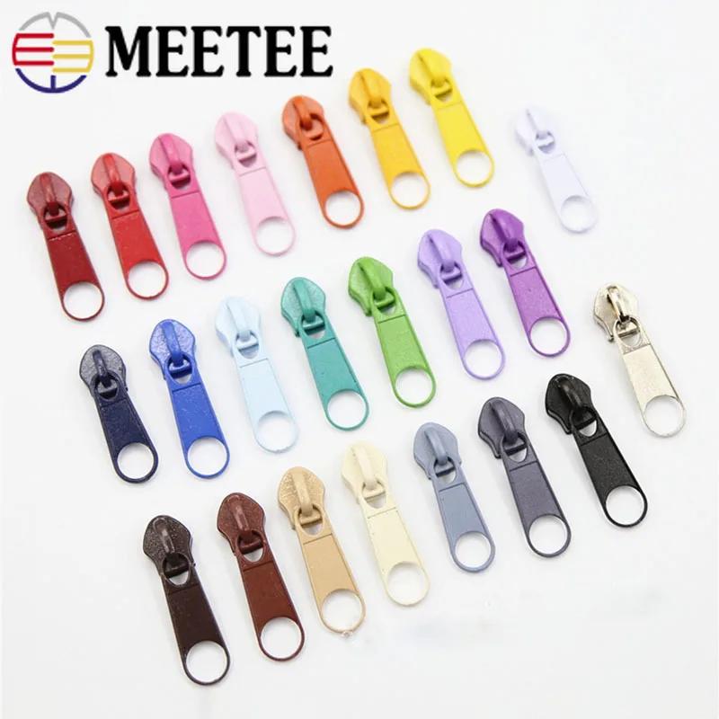Meetee 50/100pcs 3# 5# Alloy Colorful Slider for Nylon Zipper Sofa Cover Luggage Backpack Tent DIY Hand Sewing Repair Accessory | Дом и сад